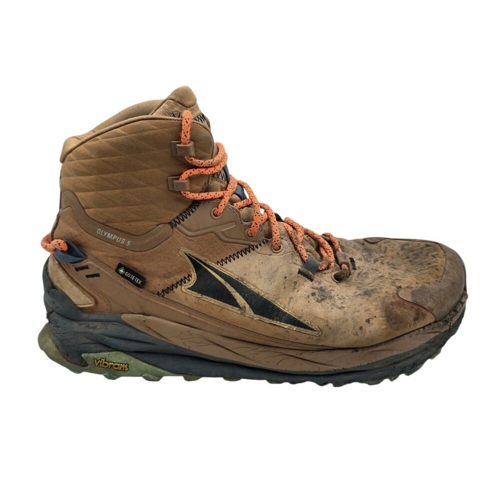Altra Olympus 5 Mid GTX Hiking Boots Mens 11.5 Waterproof Vibram Gore-Tex Brown